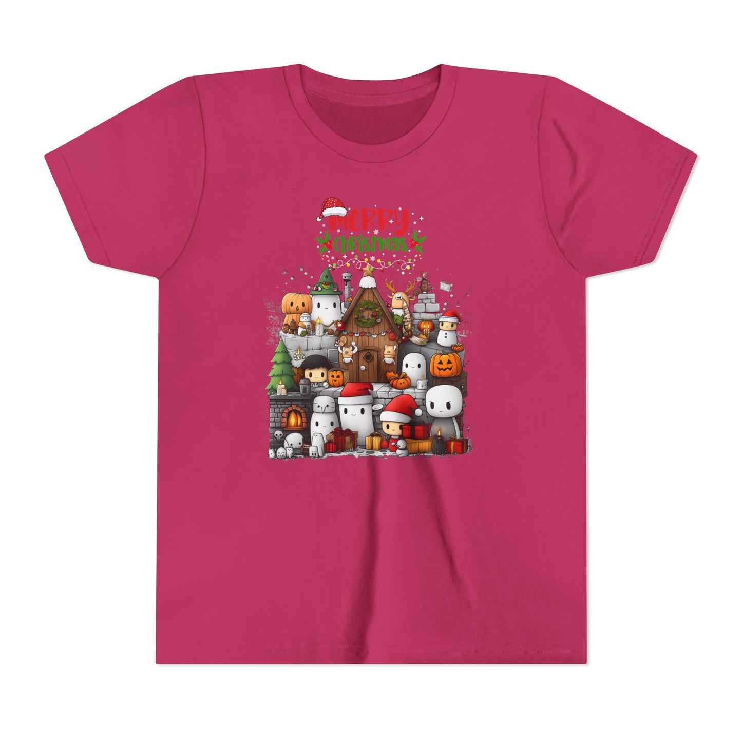 Merry Mine-craft Christmas Youth Short Sleeve Tee