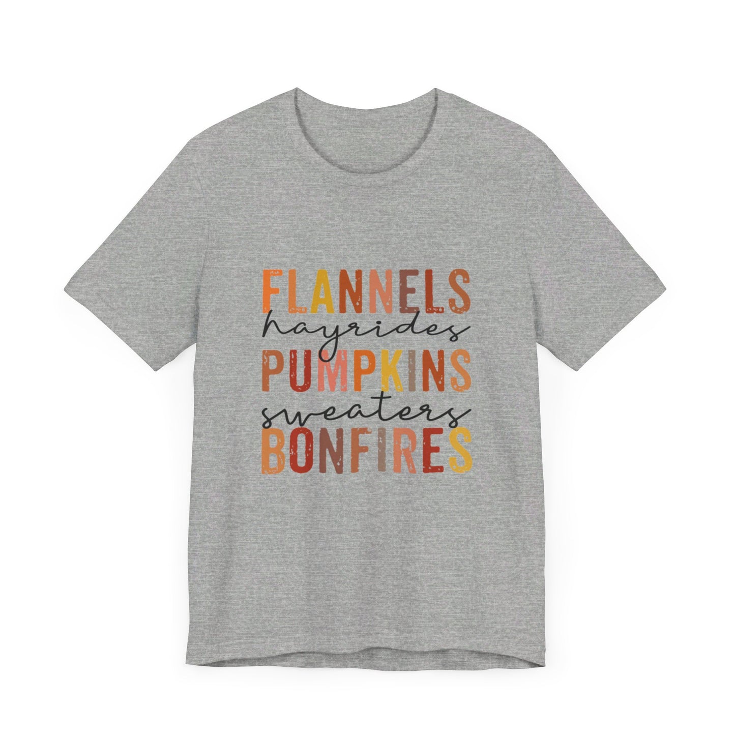 Flannels, Hayrides, Pumpkins, Sweaters, Bonfires Jersey Short Sleeve Tee