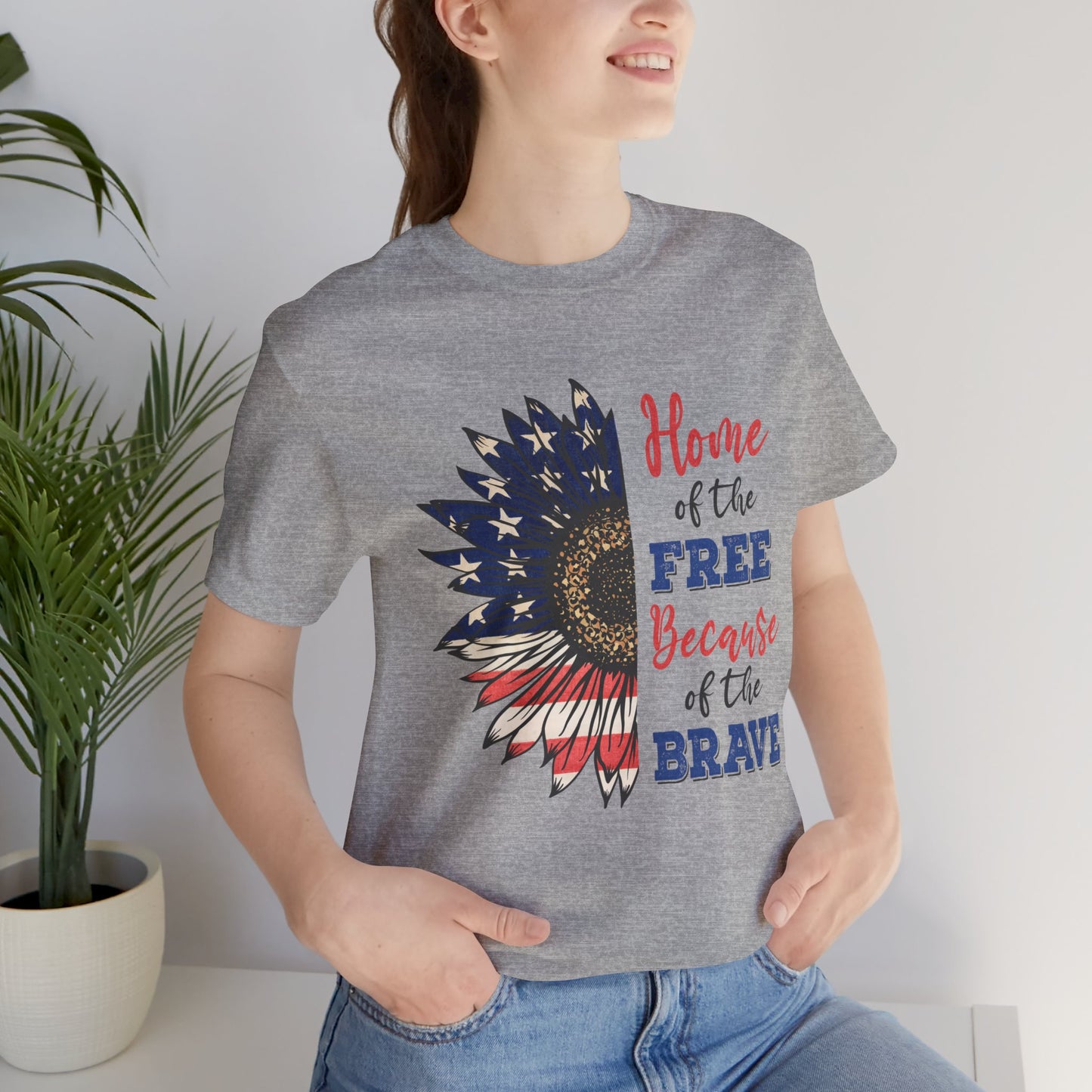 Home of the Free because of the Brave Jersey Short Sleeve Tee