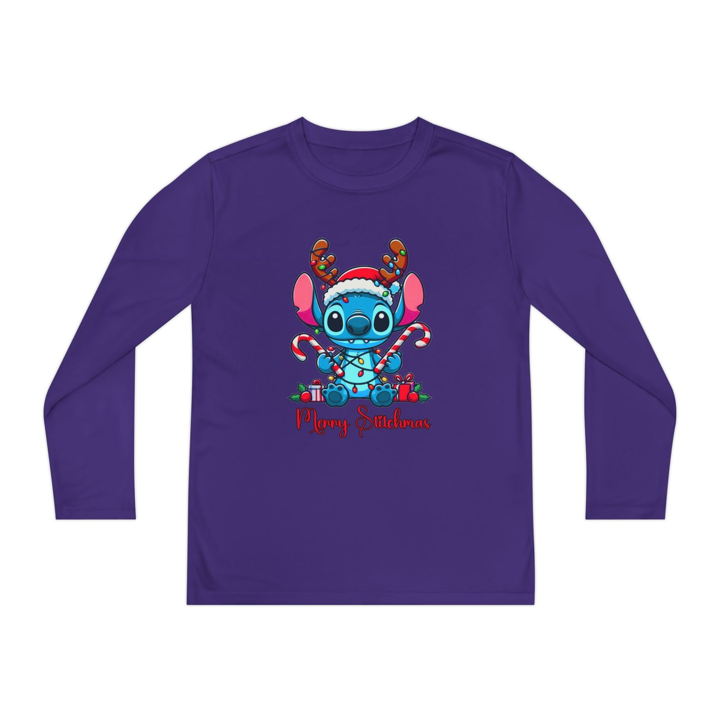 Merry Stitchmas Youth Long Sleeve Competitor Tee
