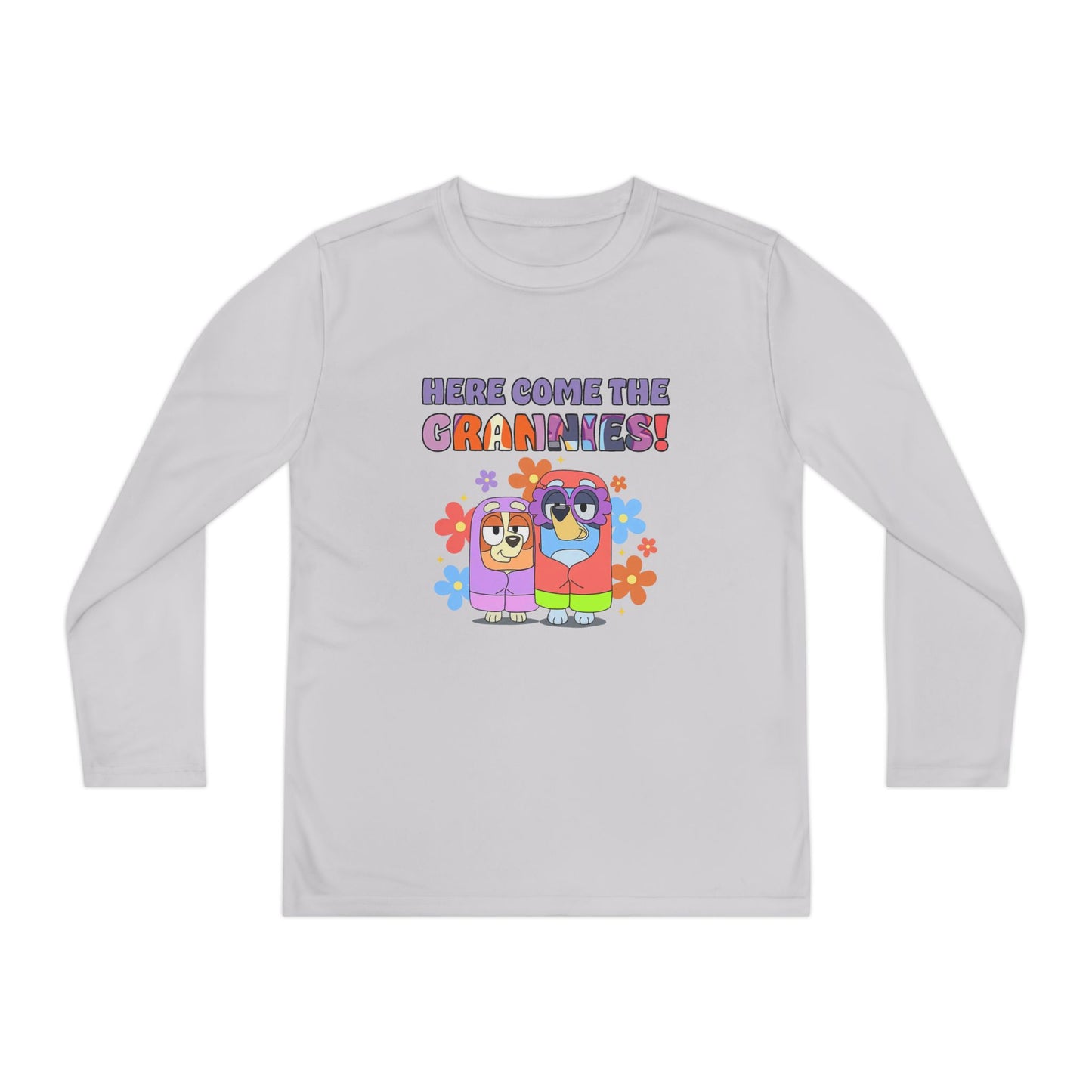 Here comes the grannies Youth Long Sleeve Competitor Tee