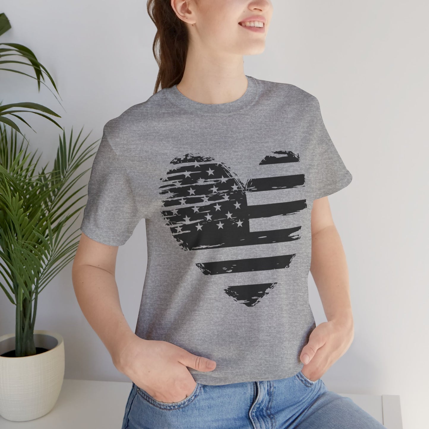 Heart flag Jersey Short Sleeve Tee