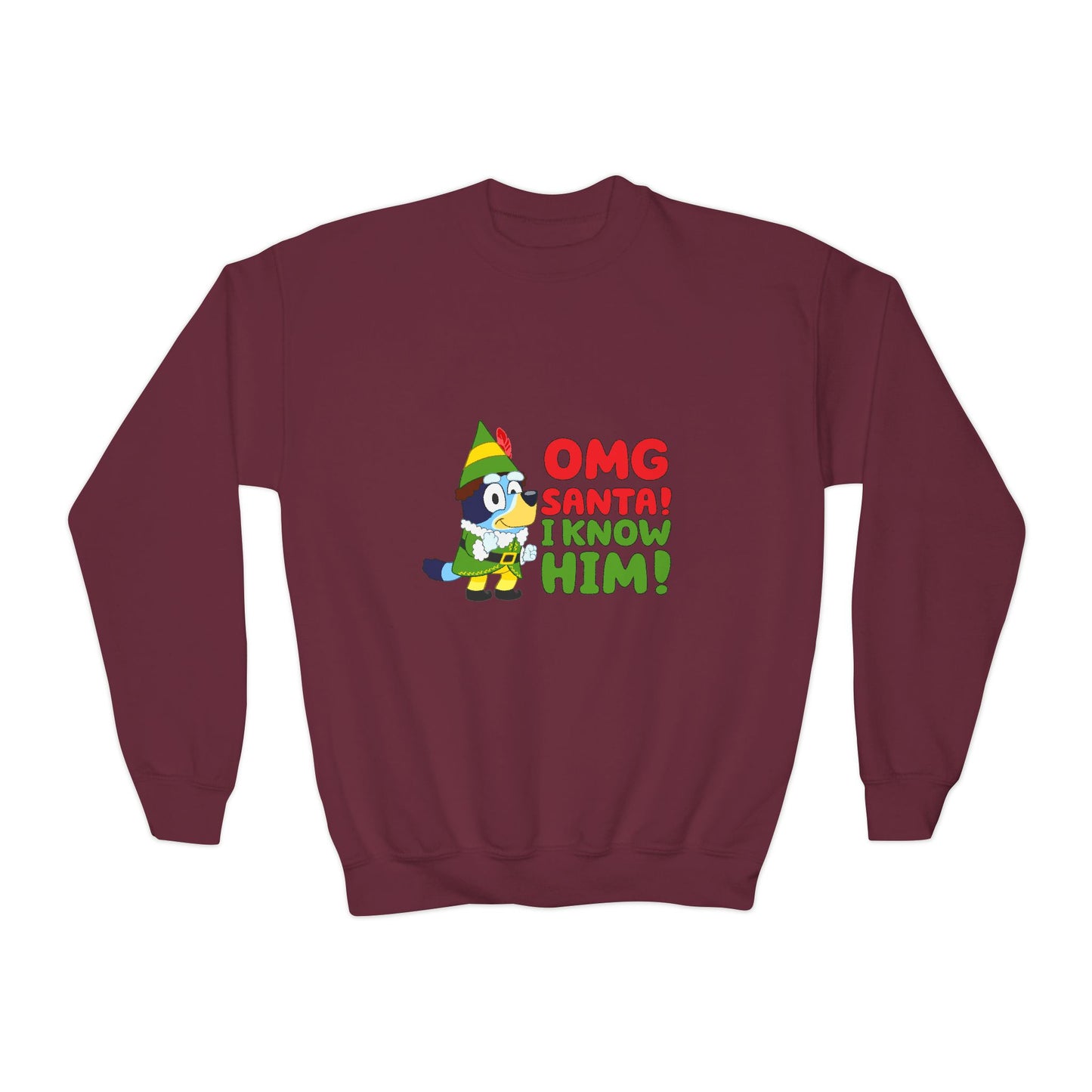 OMG Santa I know him Youth Crewneck Sweatshirt