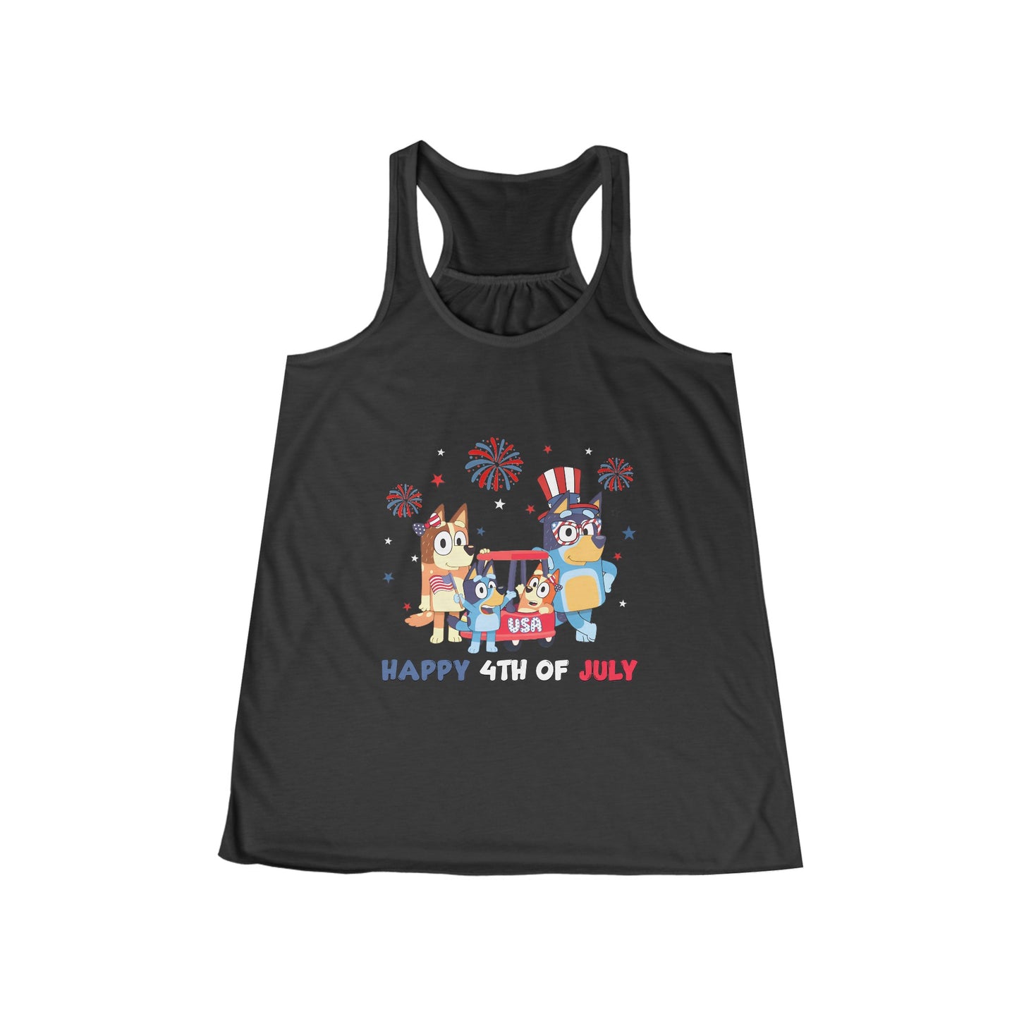 Happy 4th of July Women's Flowy Racerback Tank