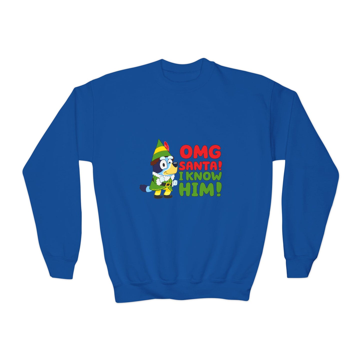 OMG Santa I know him Youth Crewneck Sweatshirt