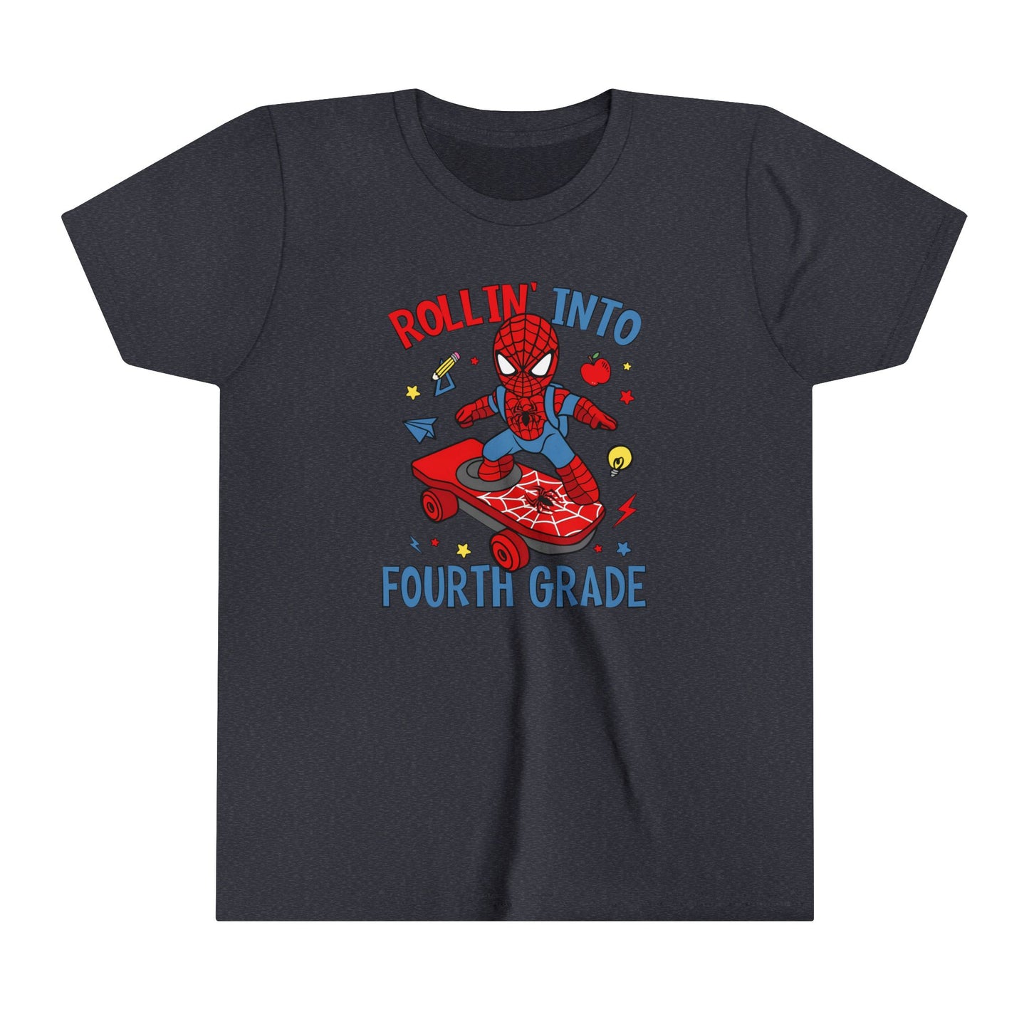 Rollin' Into 4th Grade Youth Short Sleeve Tee