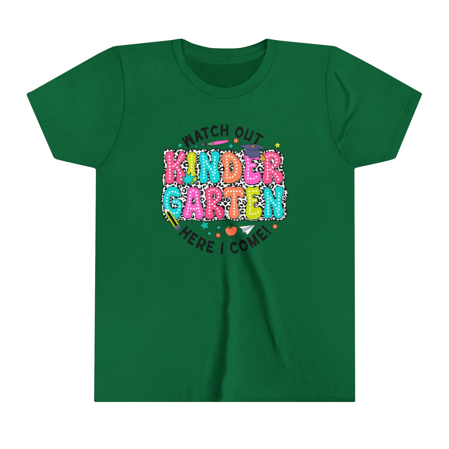 Watch Out Kindergarten Here I Come Youth Short Sleeve Tee