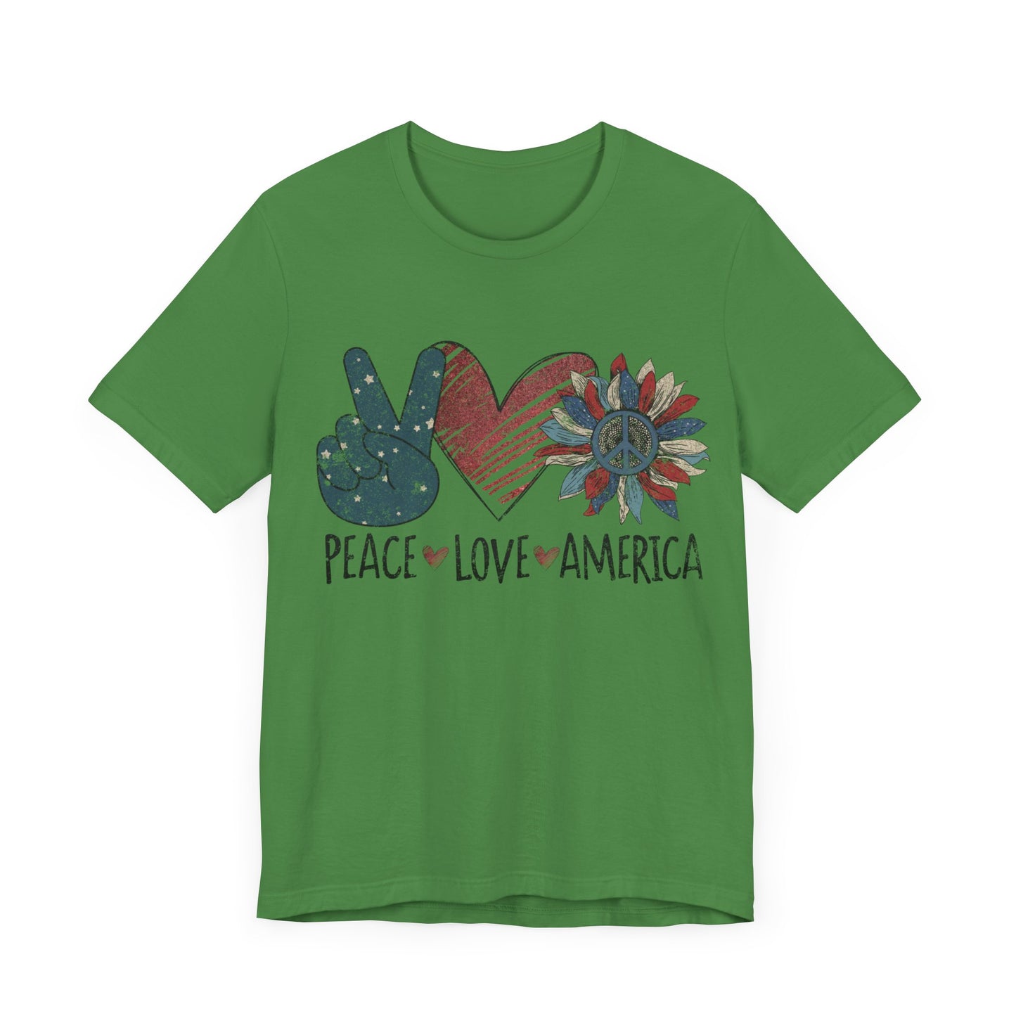 Peace Love America Jersey Short Sleeve Tee