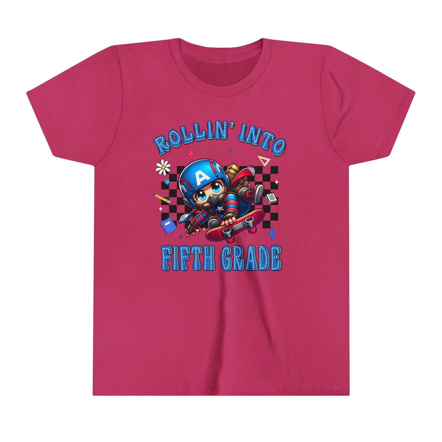 CAPTAIN AMERICA - Rollin' Into 5th Grade Youth Short Sleeve Tee