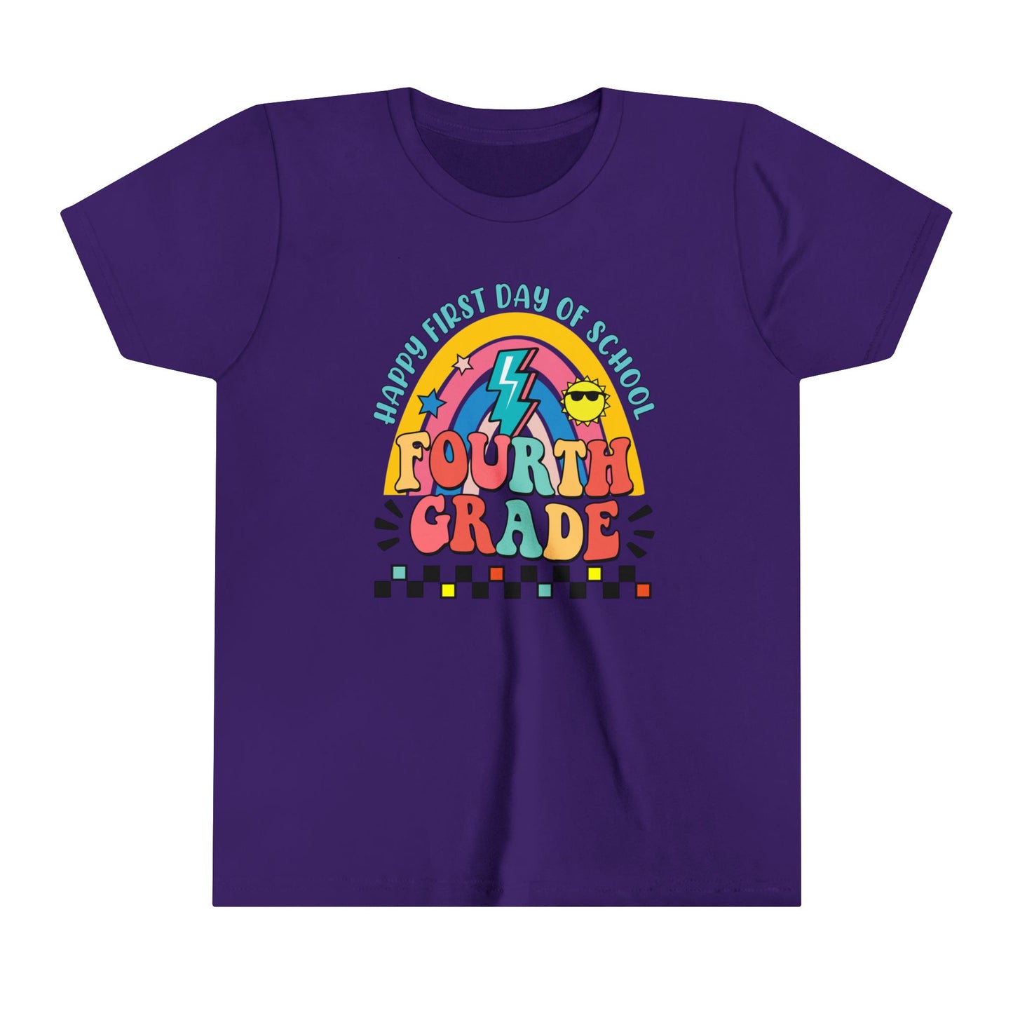 Happy First Day of School - 4th Grade Youth Short Sleeve Tee