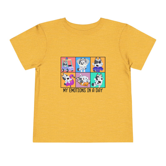 My emotions in a day Toddler Short Sleeve Tee