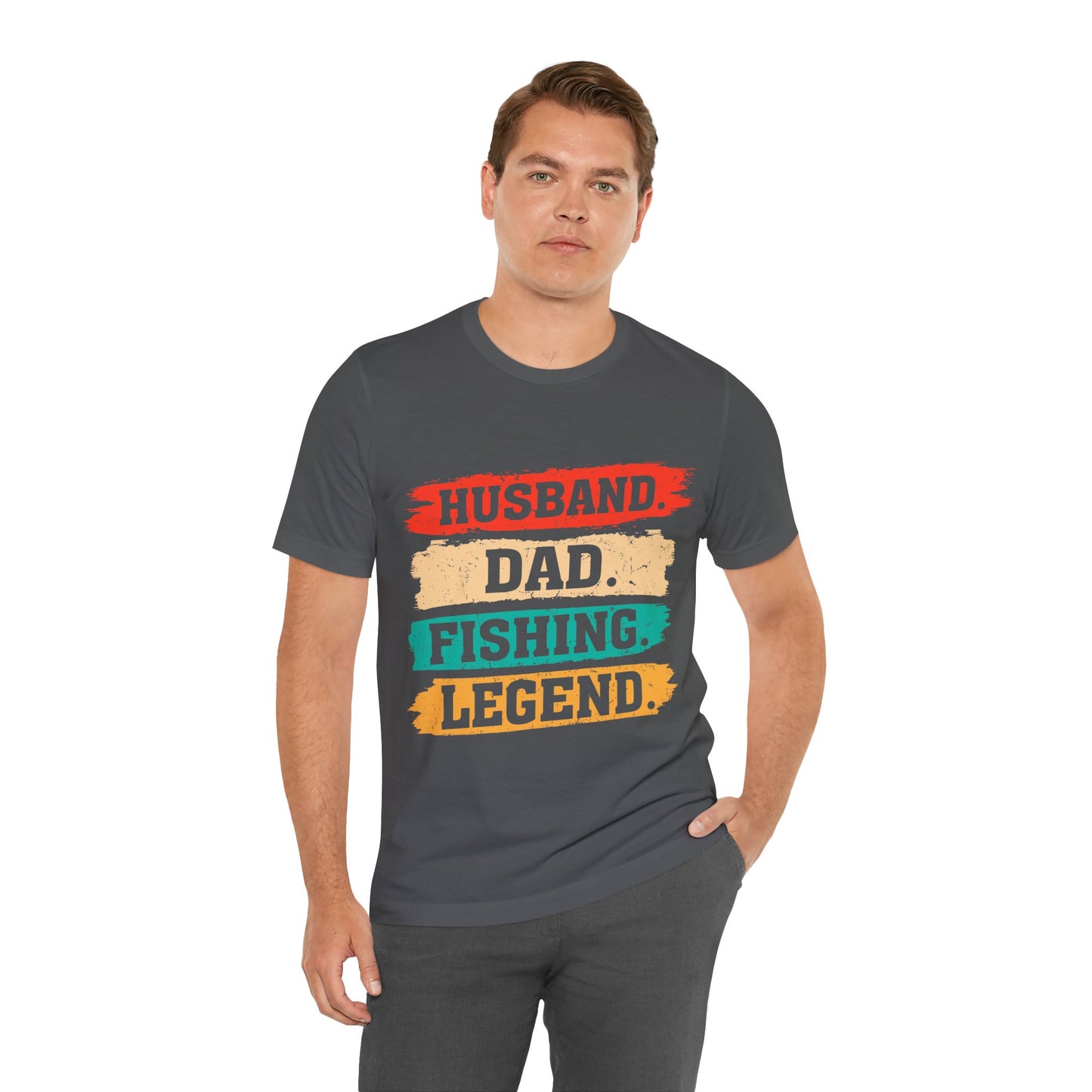 Husband Dad Fishing Legend Jersey Short Sleeve Tee