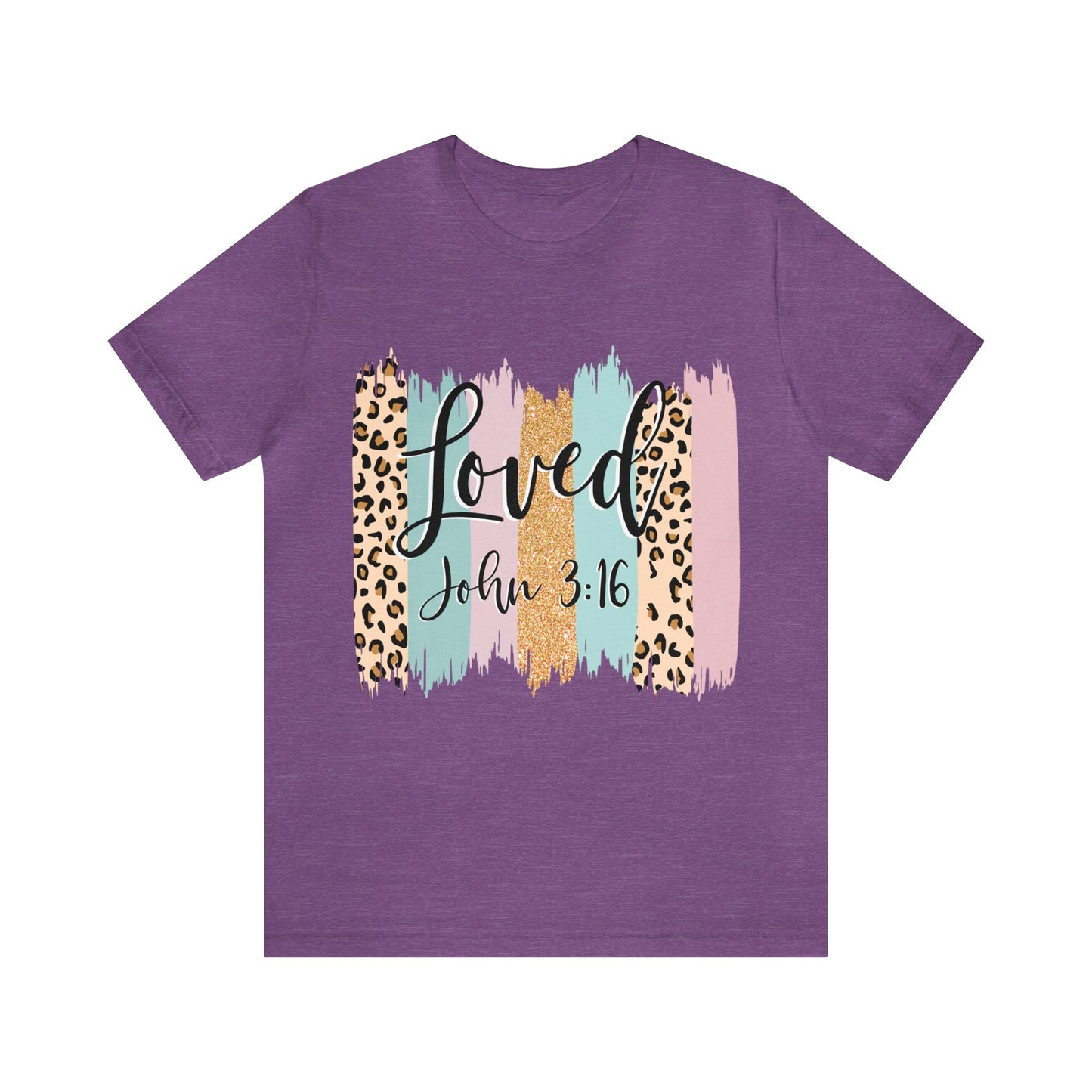 Loved (front) circle/cross (back) Short Sleeve Tshirt