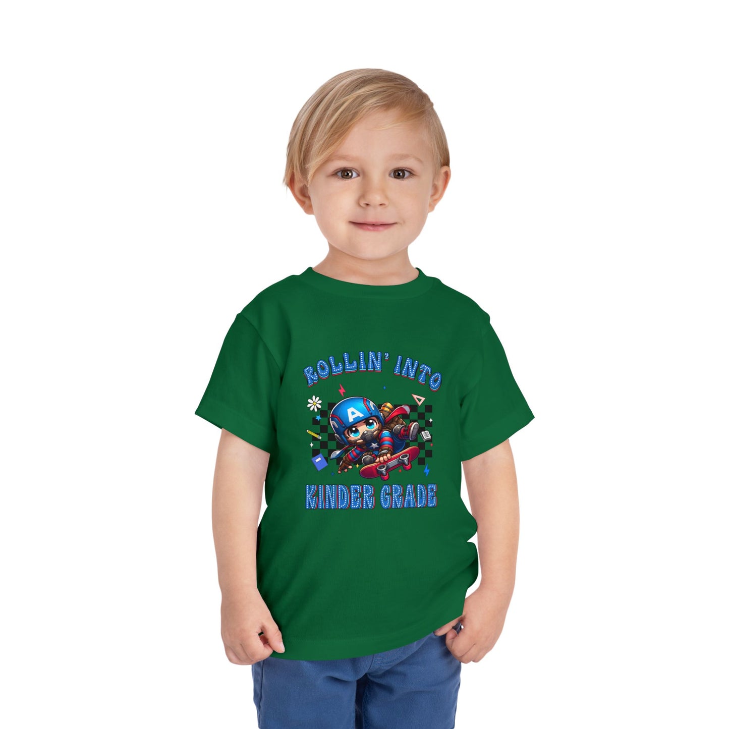 CAPTAIN AMERICA - Rollin' Into Kinder Grade Toddler Short Sleeve Tee