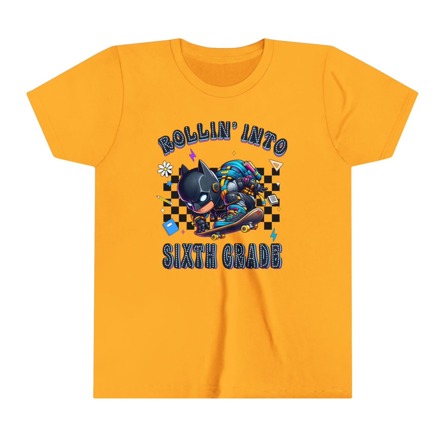 BATMAN - Rollin' Into 6th Grade Youth Short Sleeve Tee