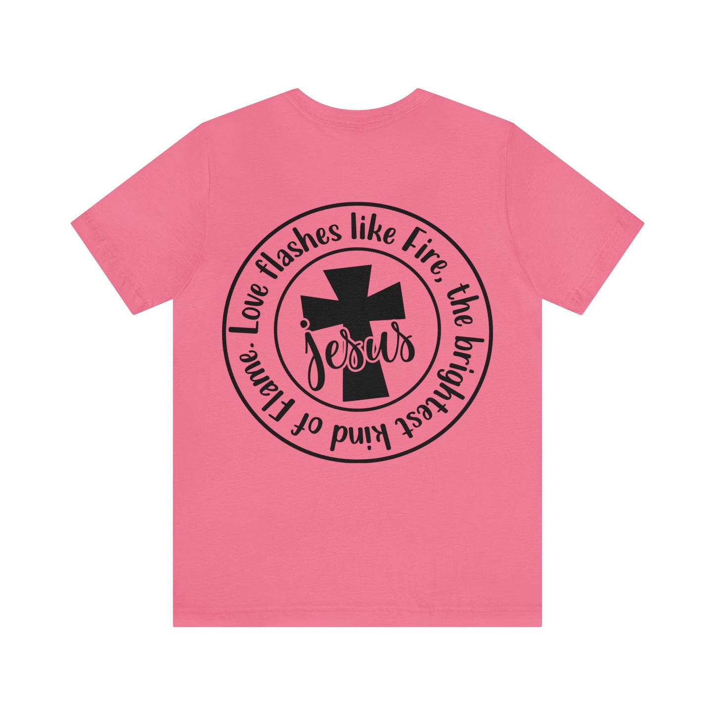 Loved (front) circle/cross (back) Short Sleeve Tshirt