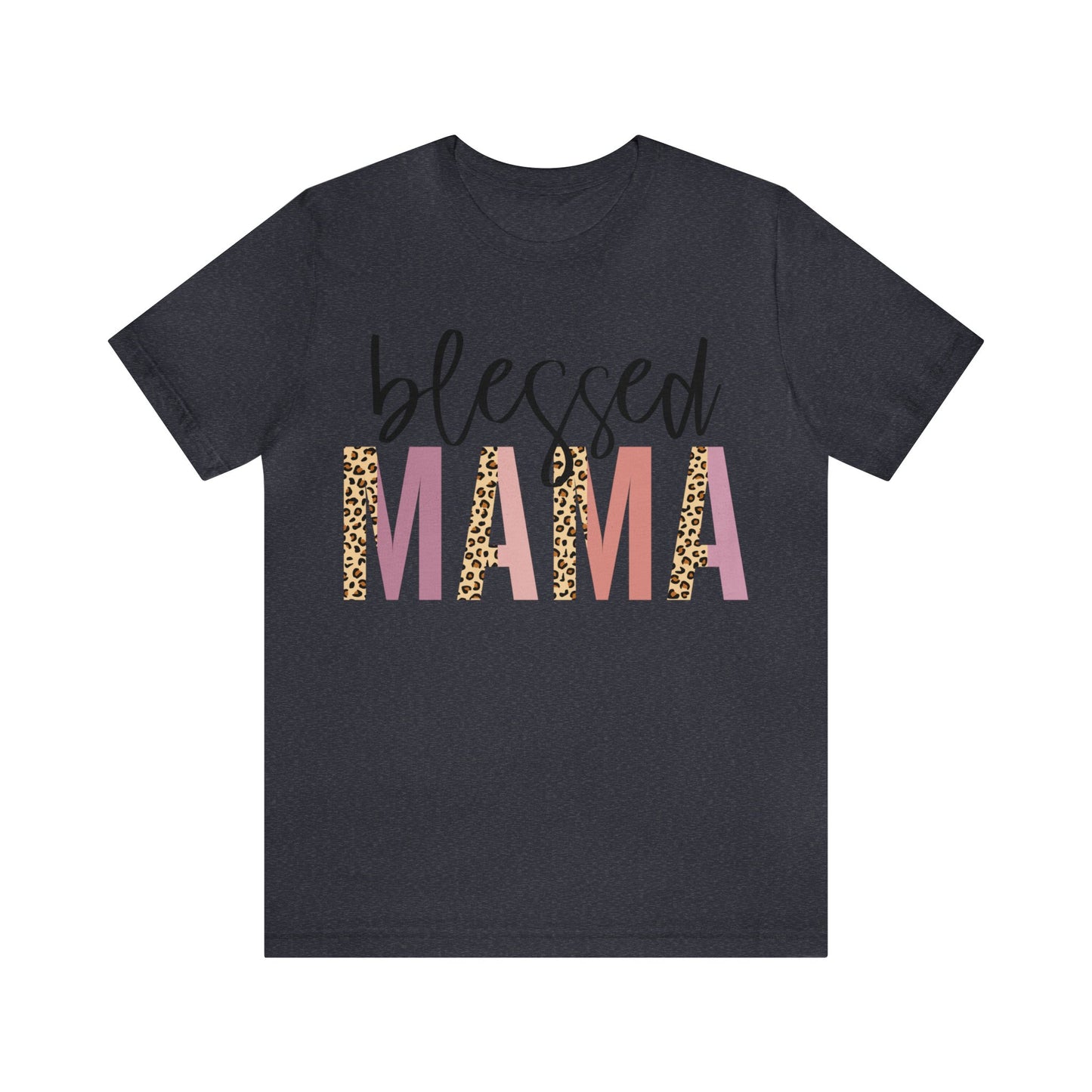 Blessed Mama Leopard print short sleeve tshirt