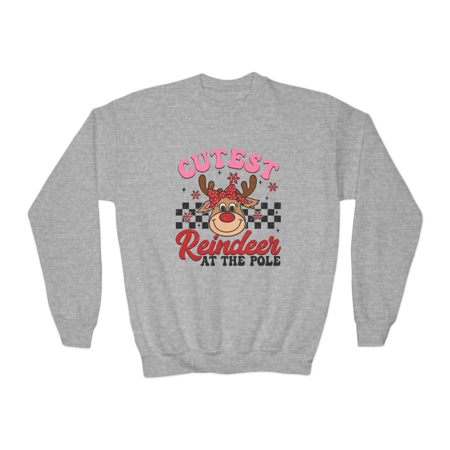 Cutest Reindeer at the Pole Youth Crewneck Sweatshirt