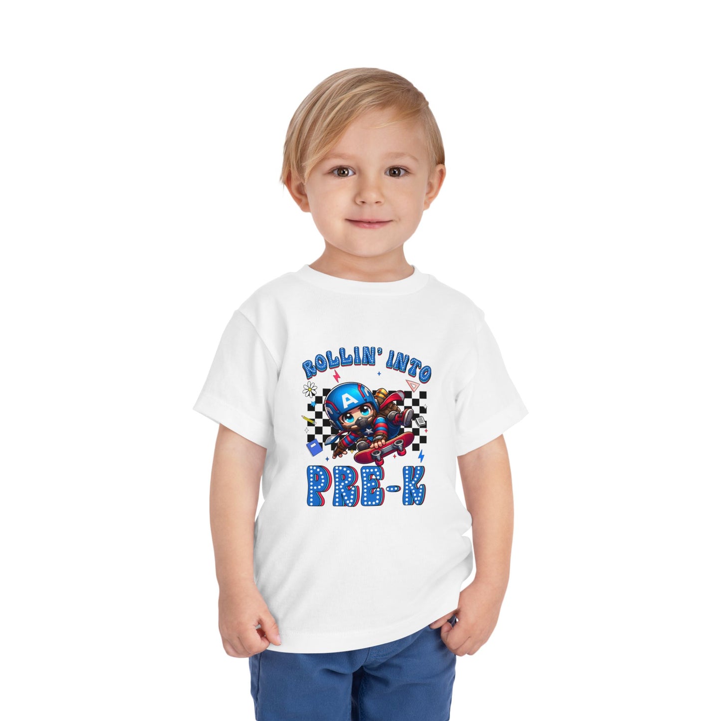 CAPTAIN AMERICA - Rollin' Into Pre-K Toddler Short Sleeve Tee