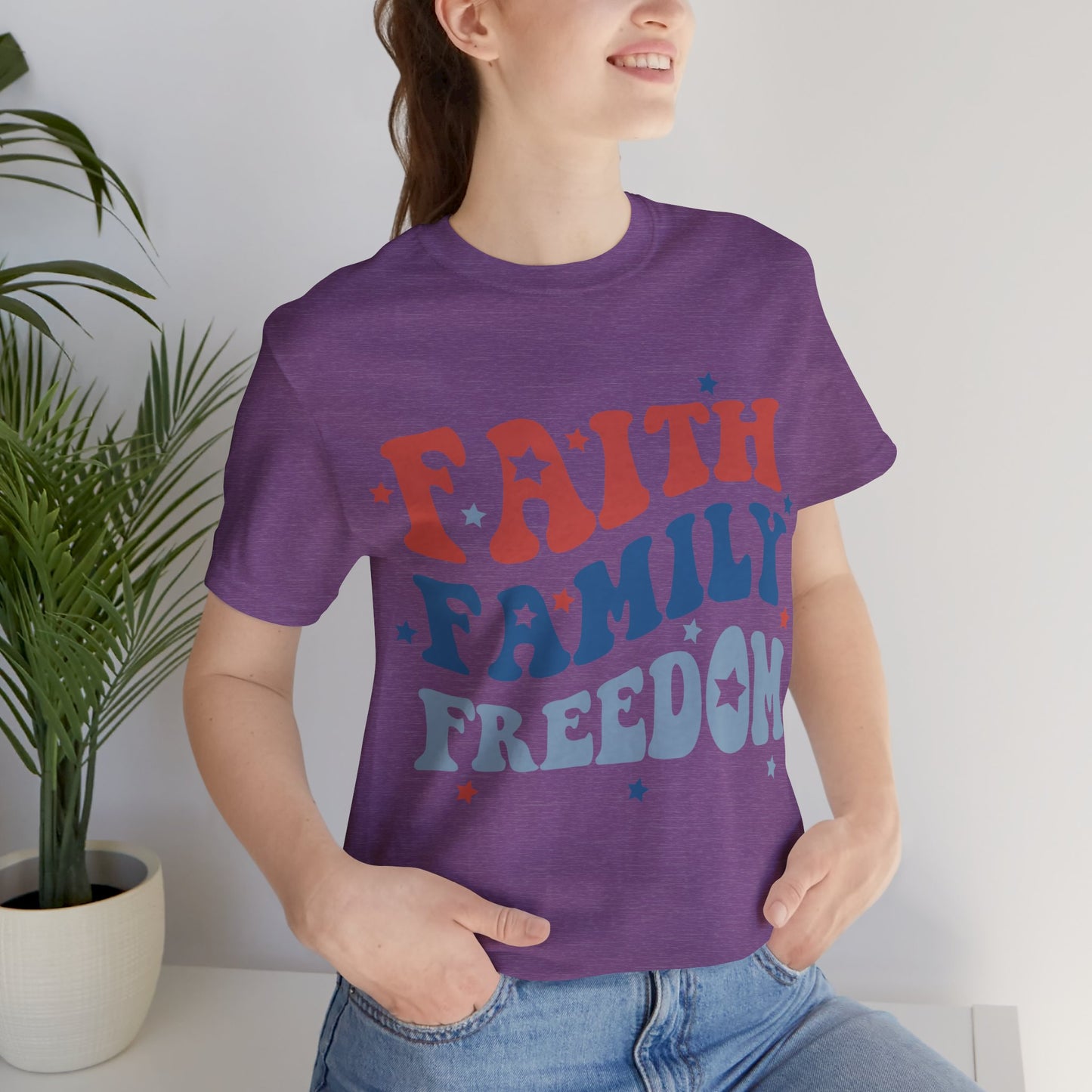 FAITH FAMILY FREEDOM Jersey Short Sleeve Tee