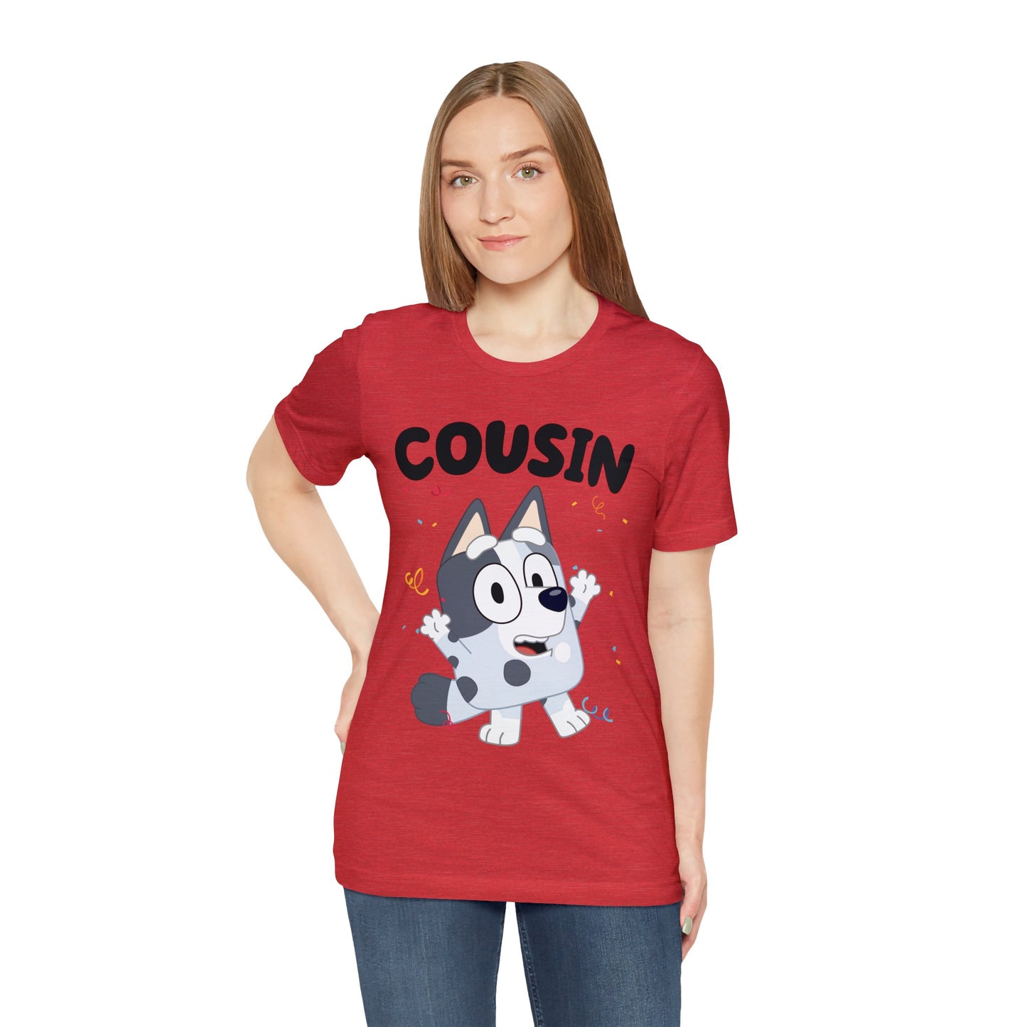Cousin Muffin Bluey Birthday short sleeve Tshirt
