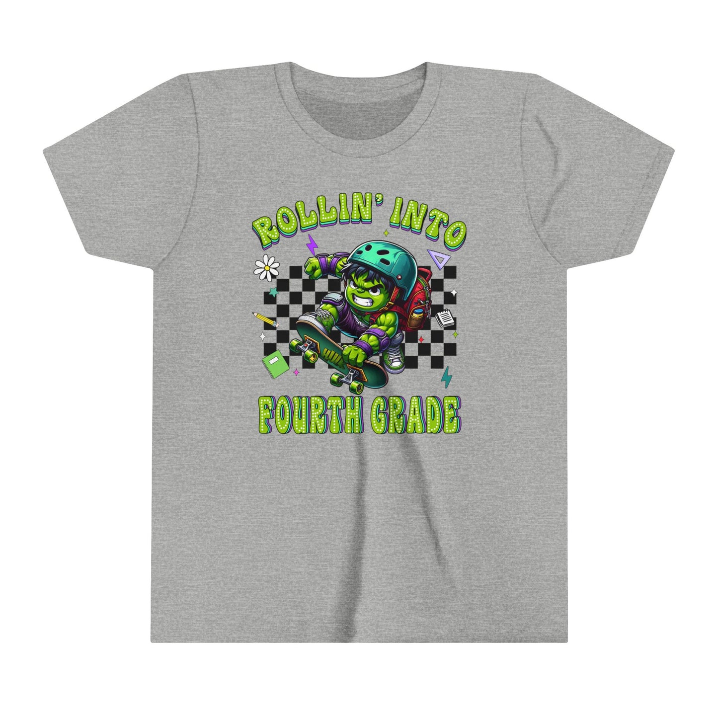 HULK - Rollin' Into 4th Grade Youth Short Sleeve Tee