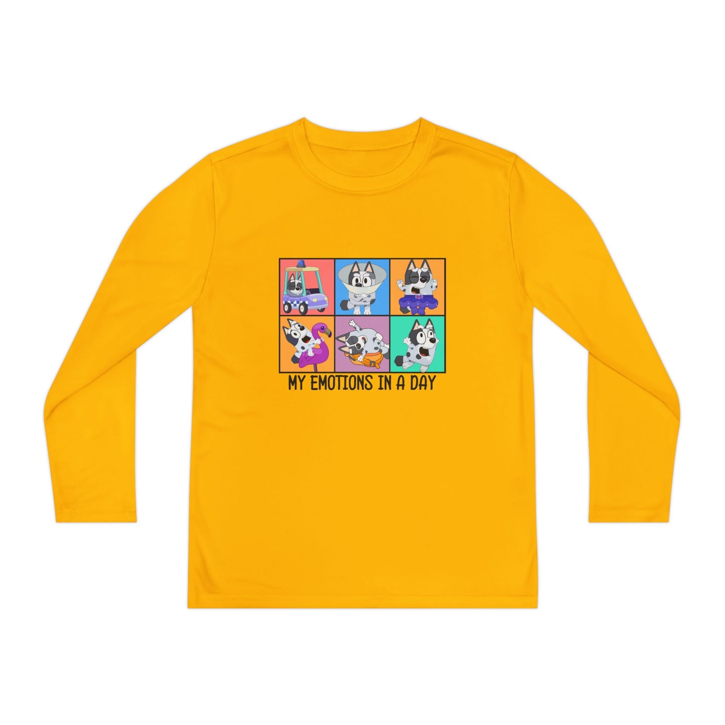 My emotions in a day Youth Long Sleeve Competitor Tee