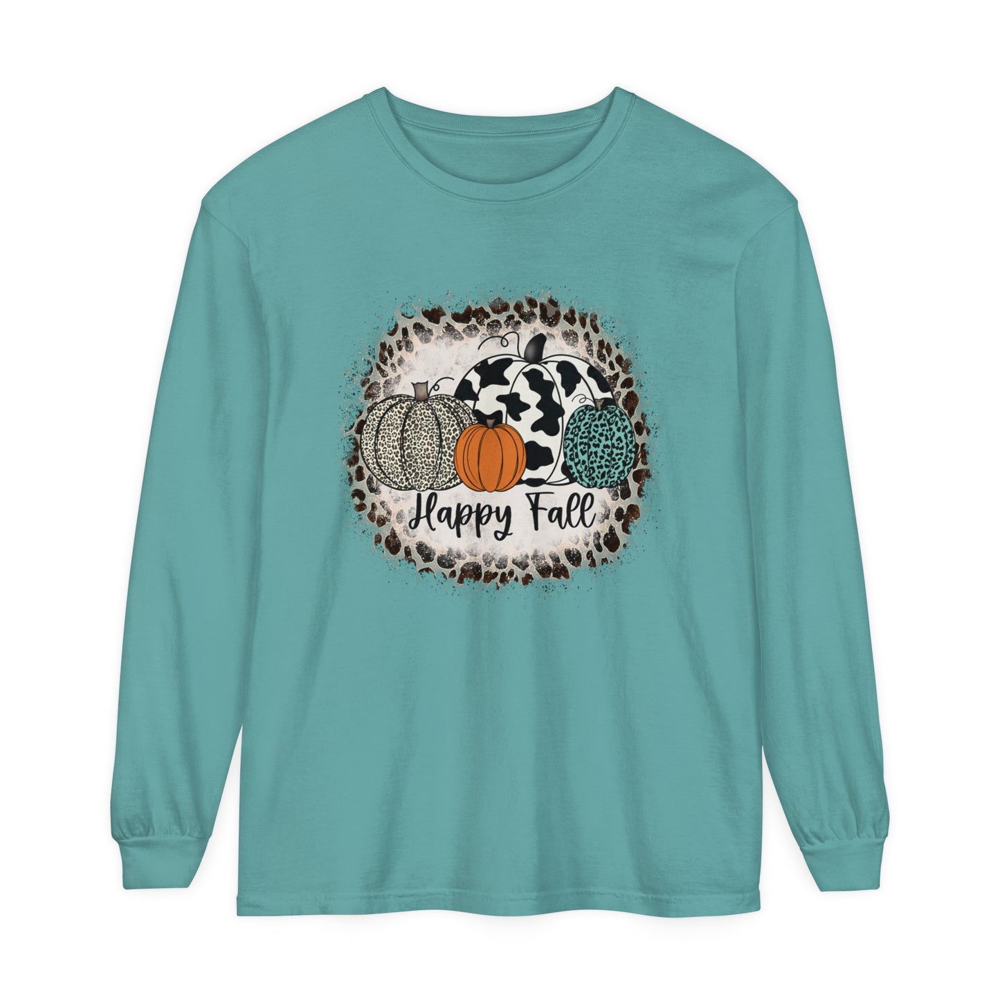 Happy Fall Garment-dyed Long Sleeve T-Shirt