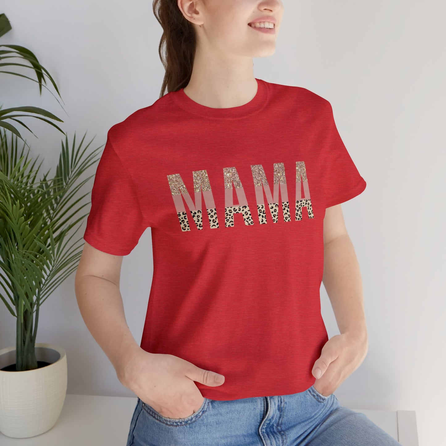 MAMA Leopard print short sleeve tshirt