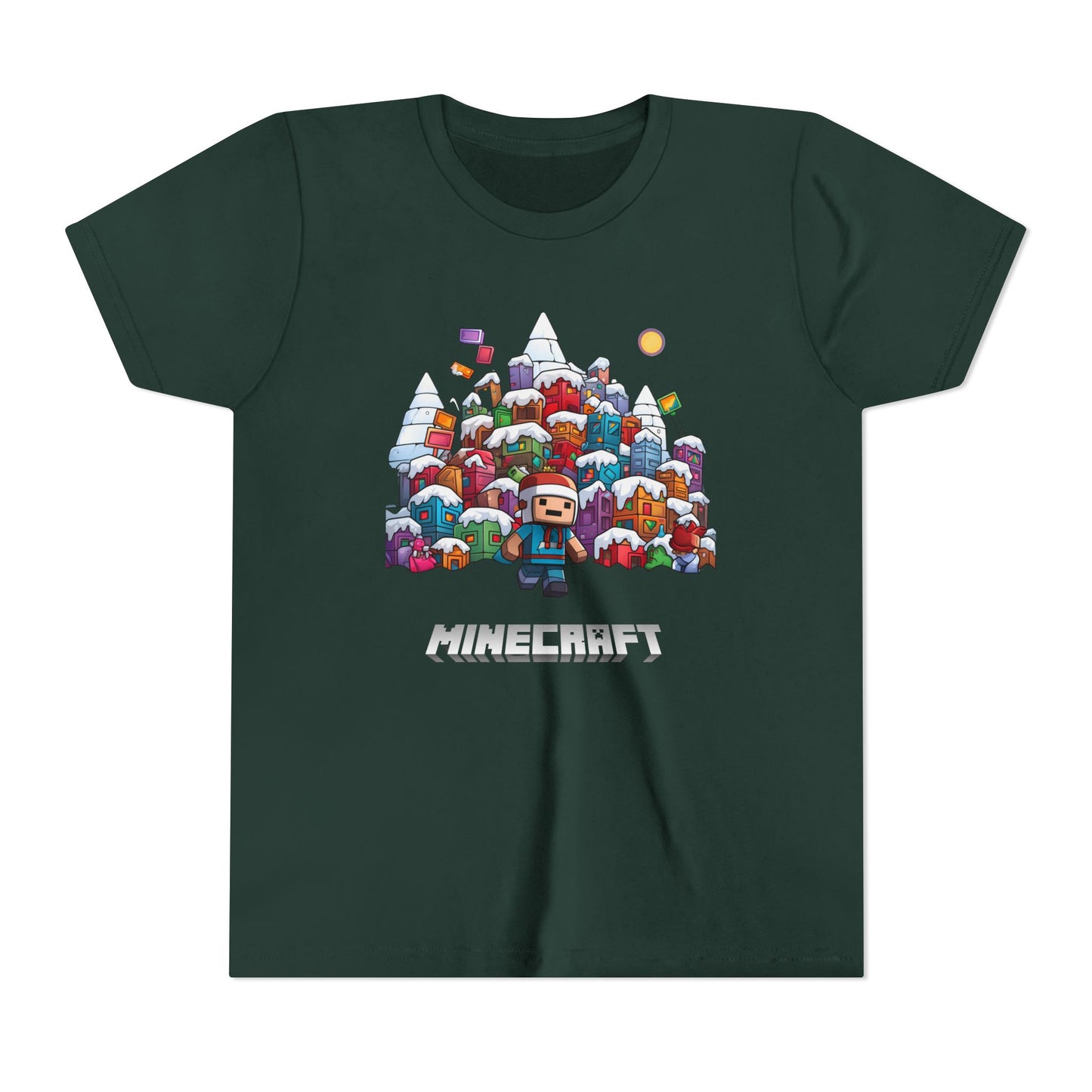 Christmas Mine-craft Youth Short Sleeve Tee