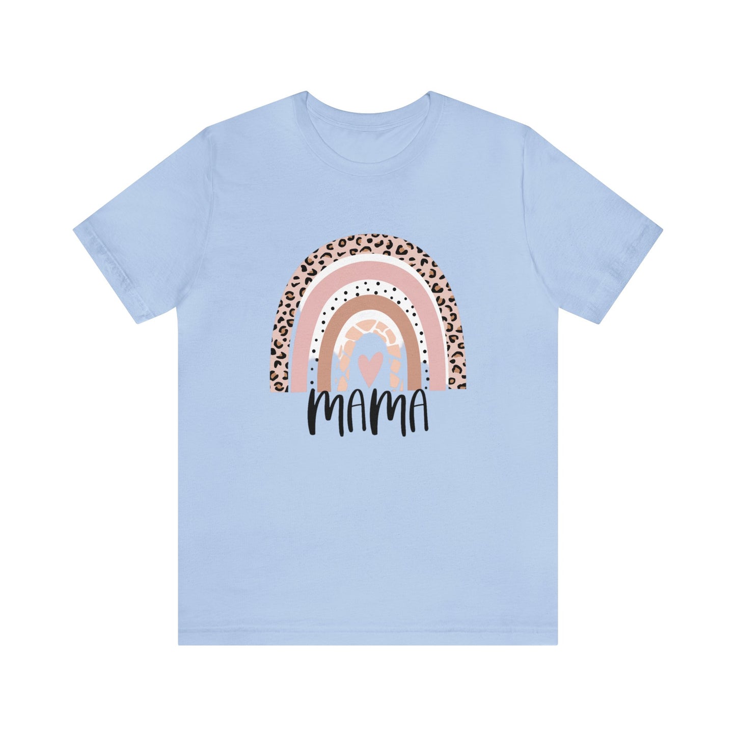 Mama Boho Leopard Rainbow short sleeve tshirt