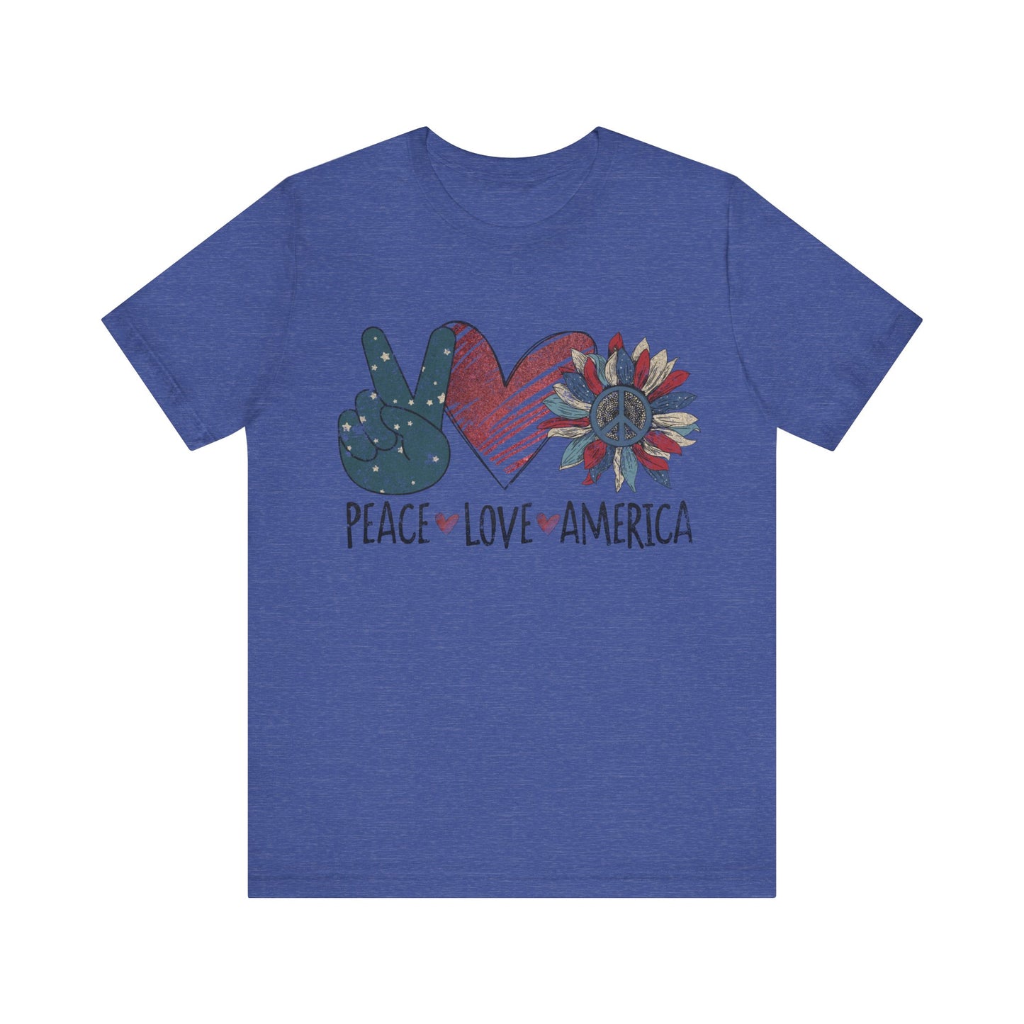Peace Love America Jersey Short Sleeve Tee