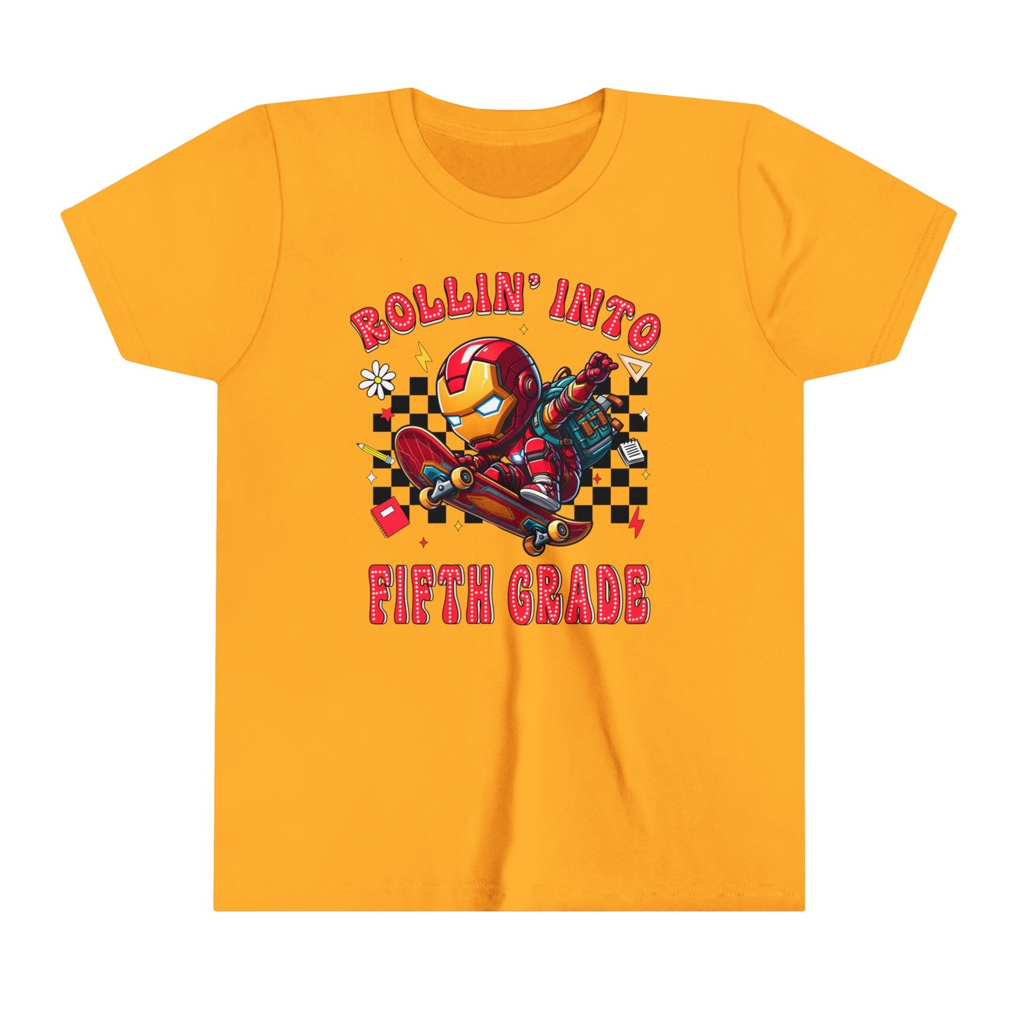 IRON MAN - Rollin Into 5th Grade Youth Short Sleeve Tee