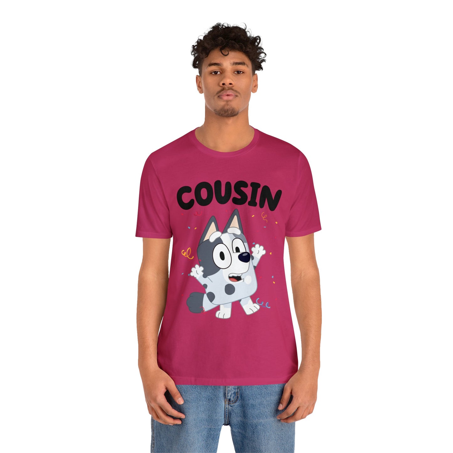 Cousin Muffin Bluey Birthday short sleeve Tshirt