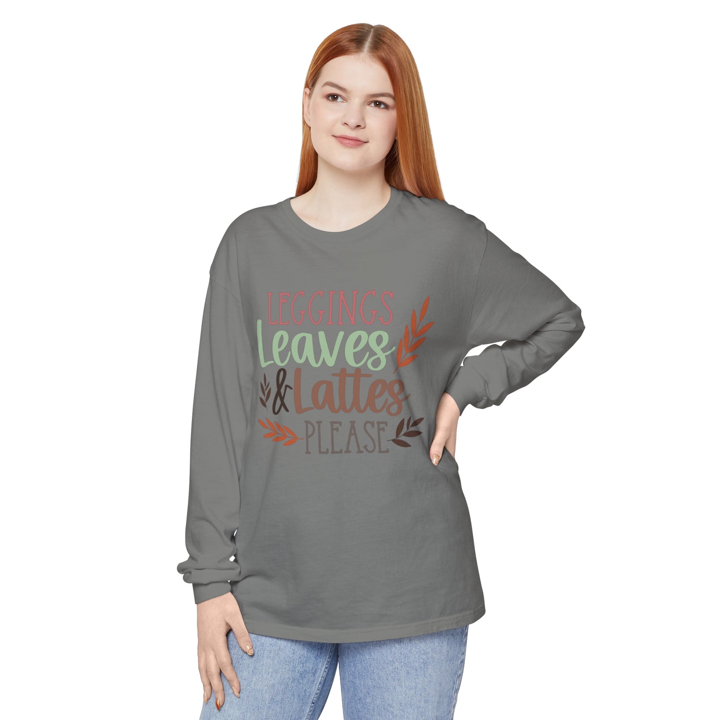 Leggings, Leaves & Lattes Please Long Sleeve T-Shirt