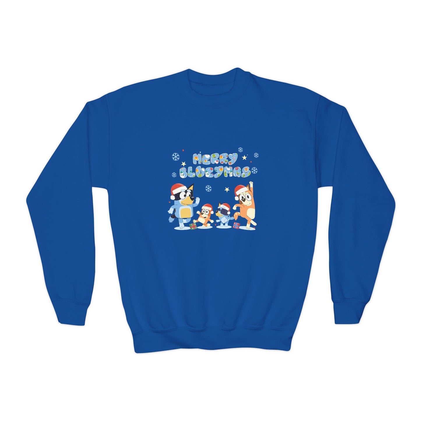 Merry Blue-y-mas Youth Crewneck Sweatshirt