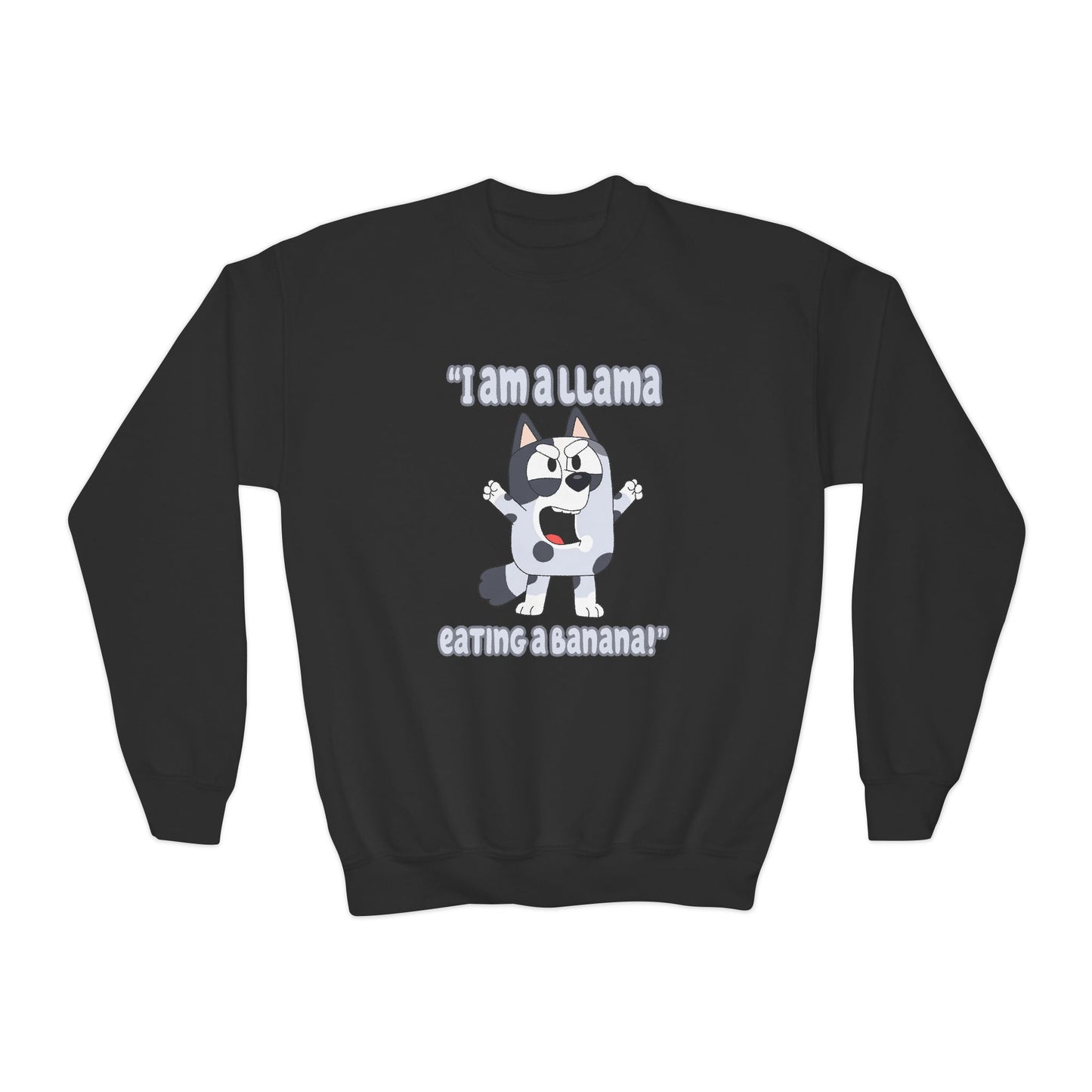 I'm a llama eating a banana Youth Crewneck Sweatshirt