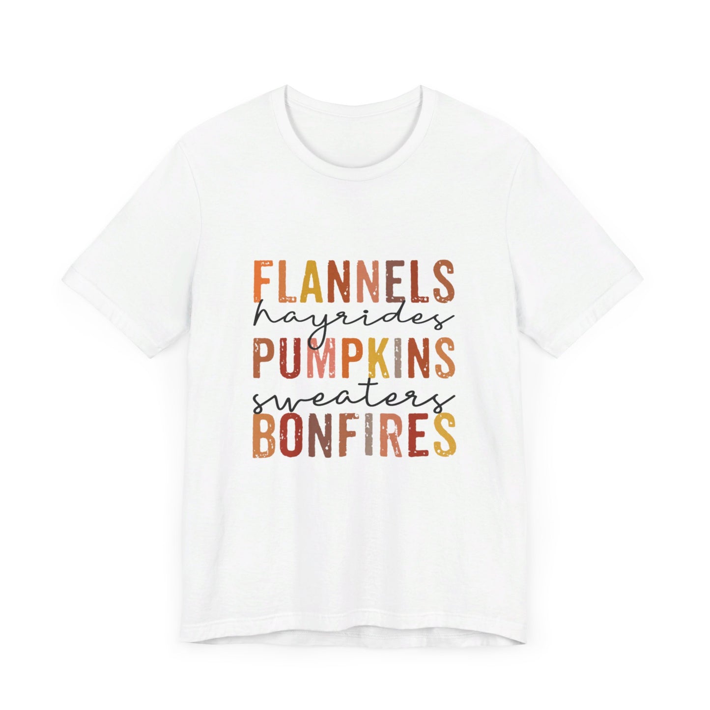 Flannels, Hayrides, Pumpkins, Sweaters, Bonfires Jersey Short Sleeve Tee