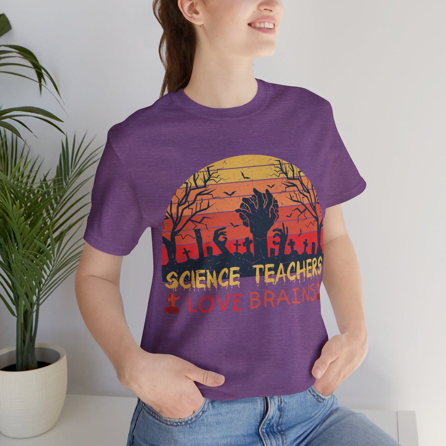 Science Teachers Love Brains Jersey Short Sleeve Tee