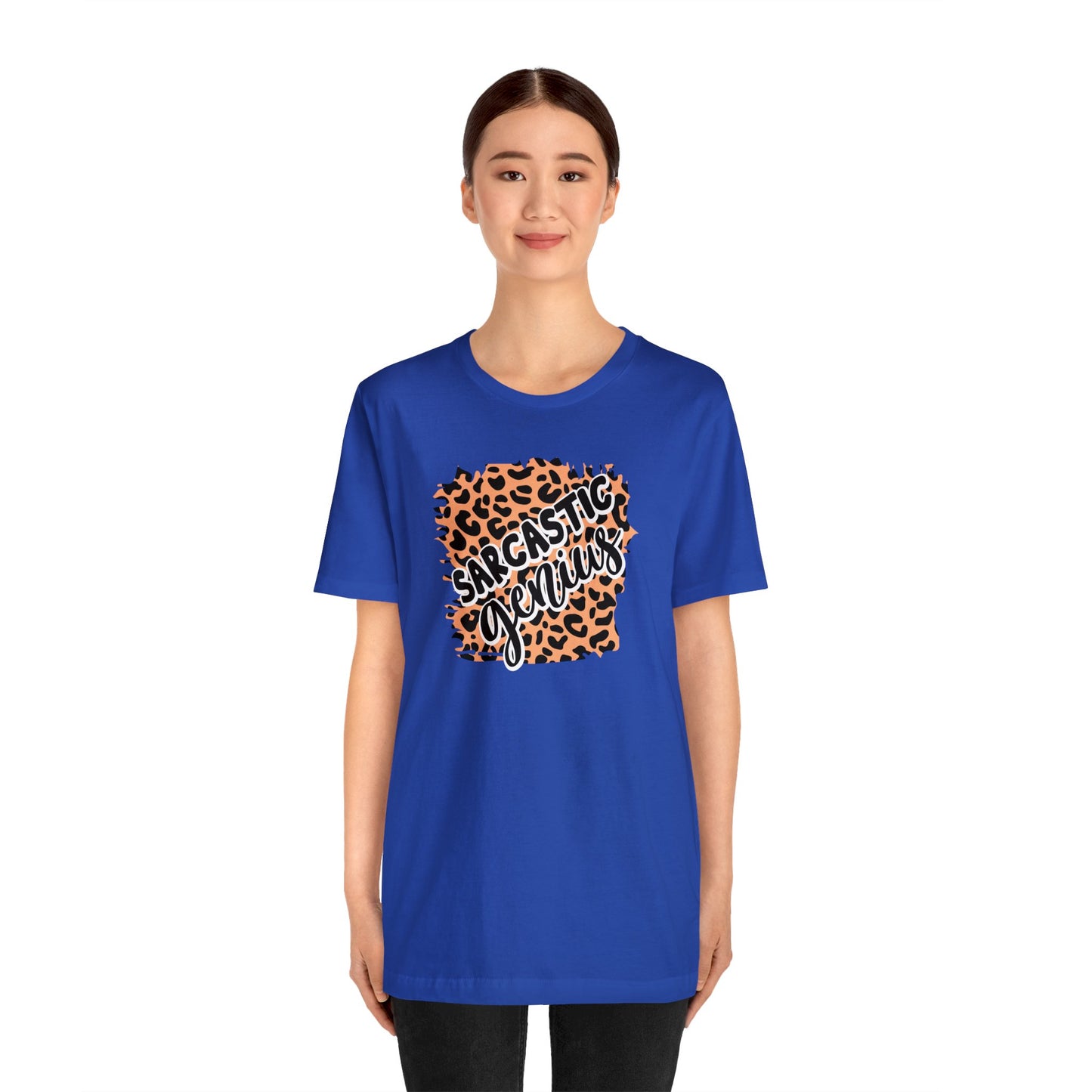 Sarcastic Genius leopard print short sleeve Tshirt
