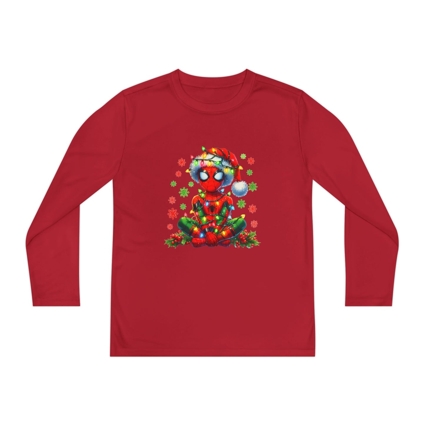 Spidey Christmas Youth Long Sleeve Competitor Tee