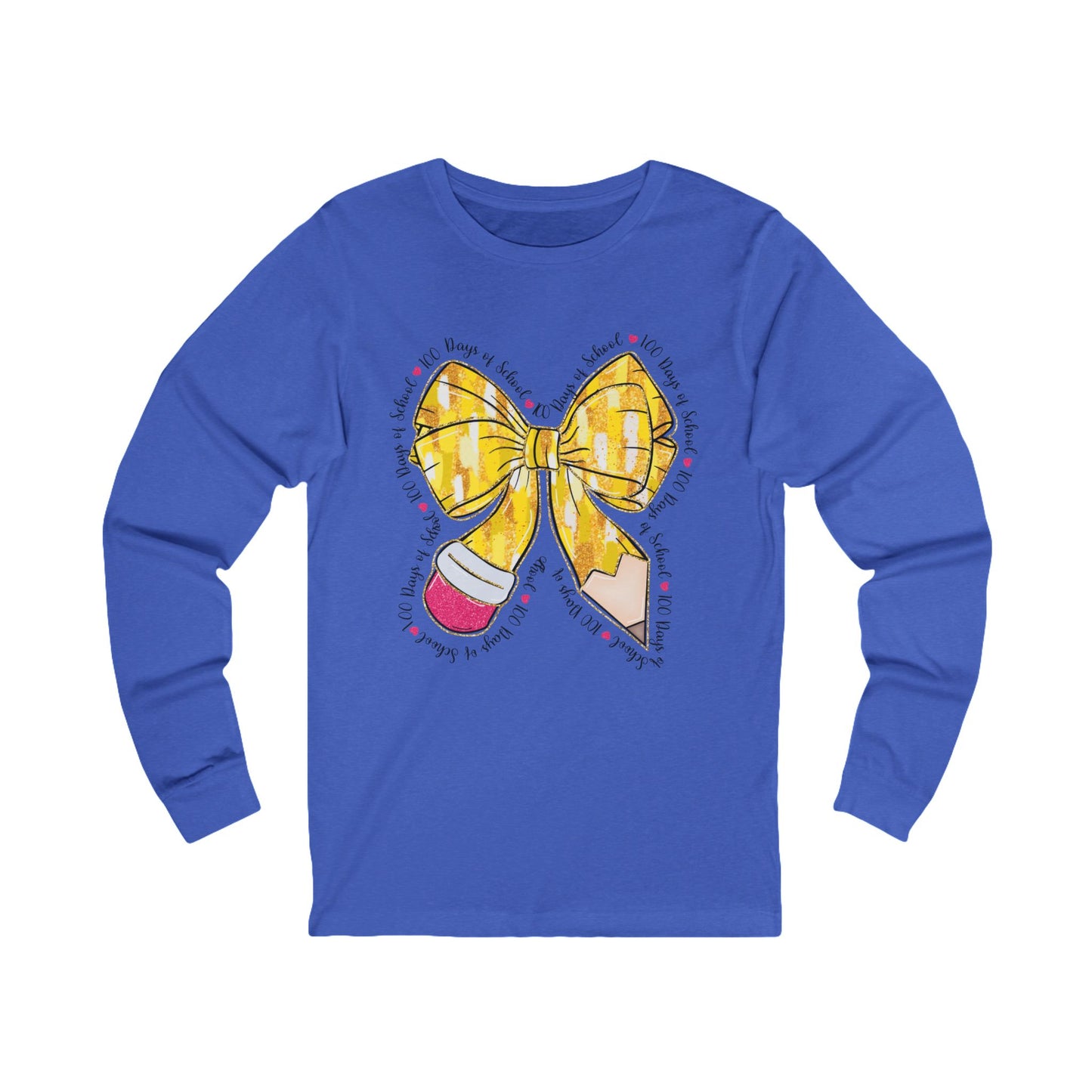 100 days of school Jersey Long Sleeve Tee