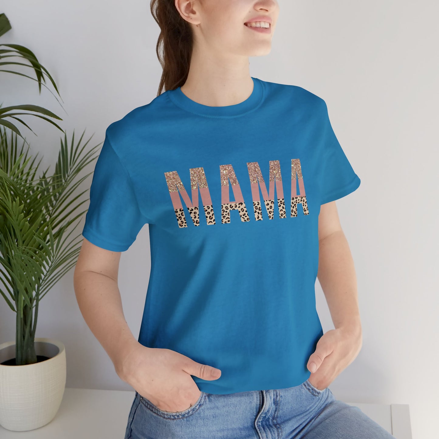 MAMA Leopard print short sleeve tshirt