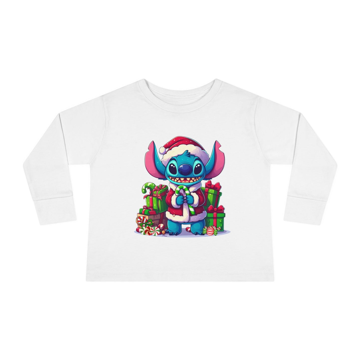Christmas-Stitch Toddler Long Sleeve Tee