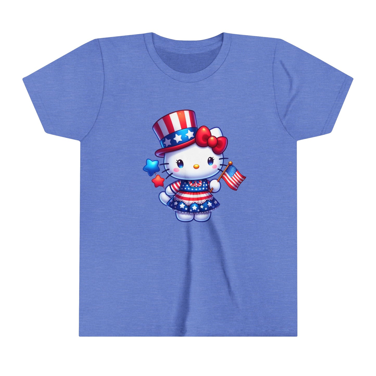 American Flag Hello Kitty Youth Short Sleeve Tee