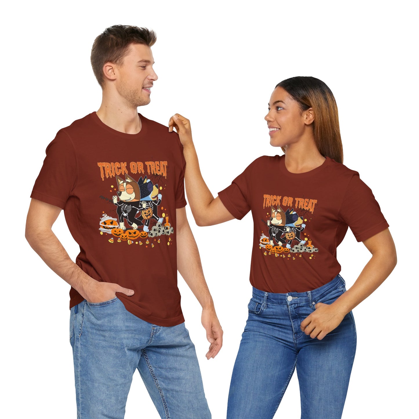 Trick or Treat with Chili and Bandit Jersey Short Sleeve Tee