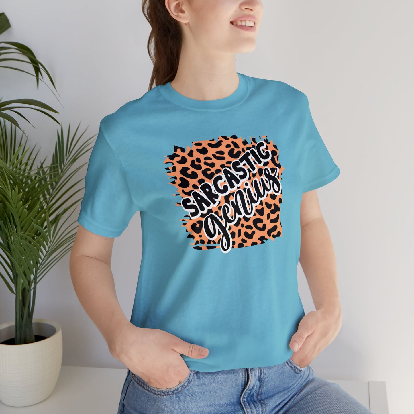 Sarcastic Genius leopard print short sleeve Tshirt