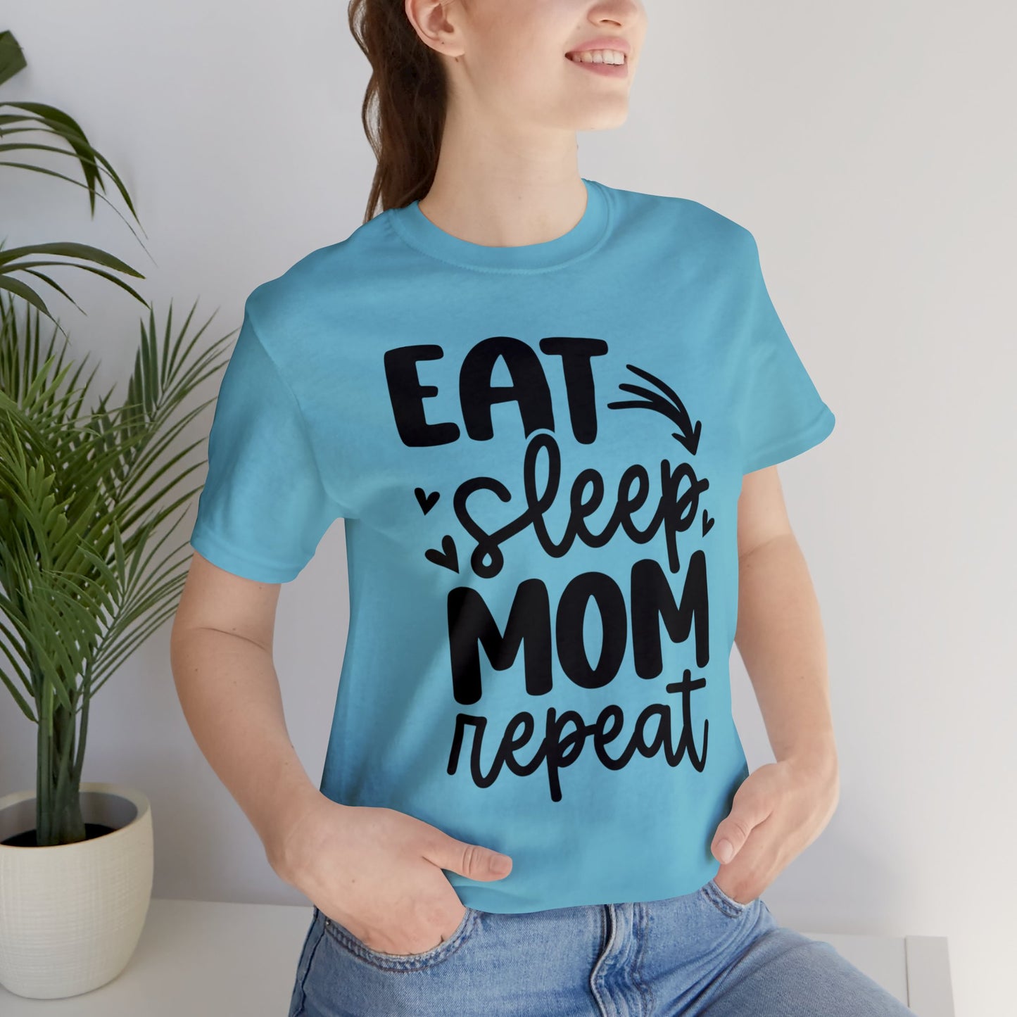 Eat, Sleep, Mom, Repeat short sleeve tshirt