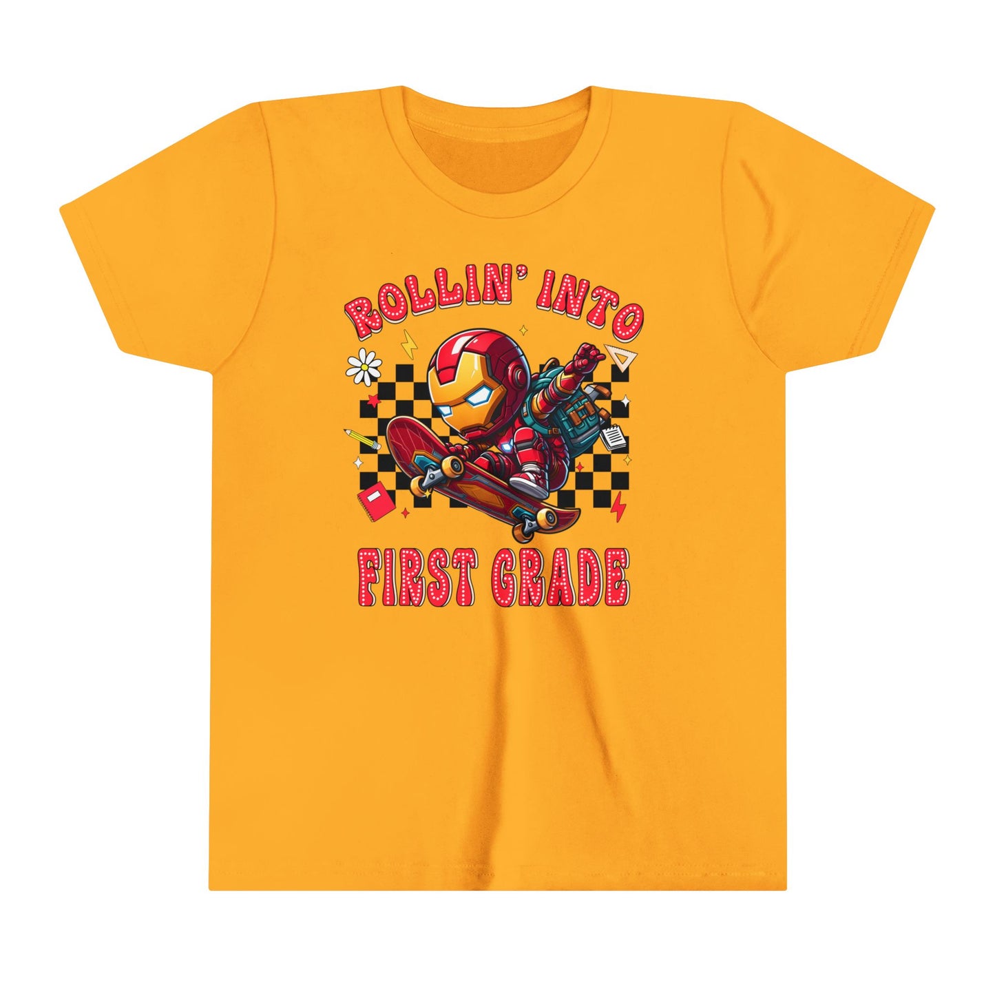 IRON MAN - Rollin' Into 1st Grade Youth Short Sleeve Tee