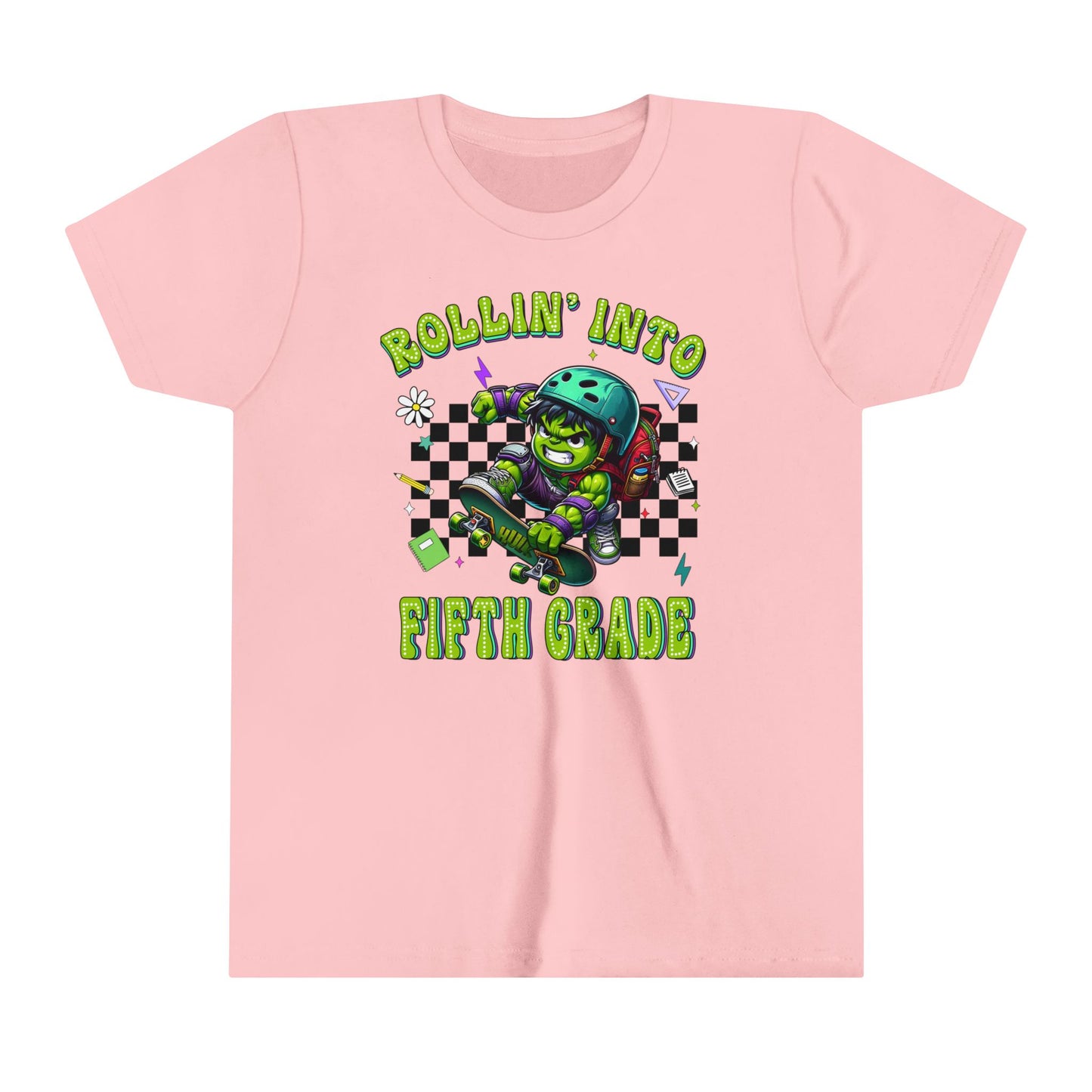 HULK - Rollin' Into 5th Grade Youth Short Sleeve Tee